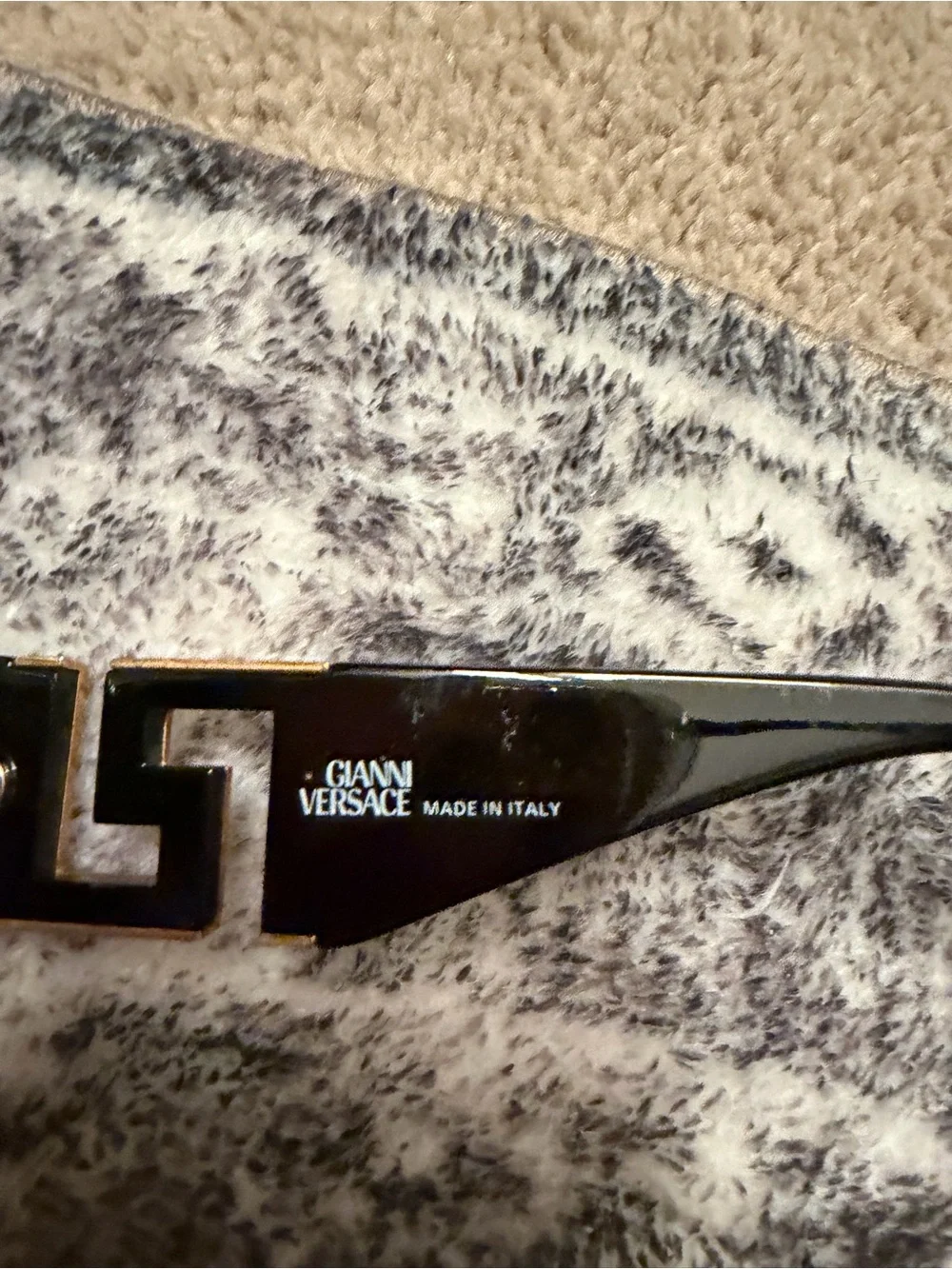 Versace Black Sunglasses with Gold Crystal Greek Key Accents